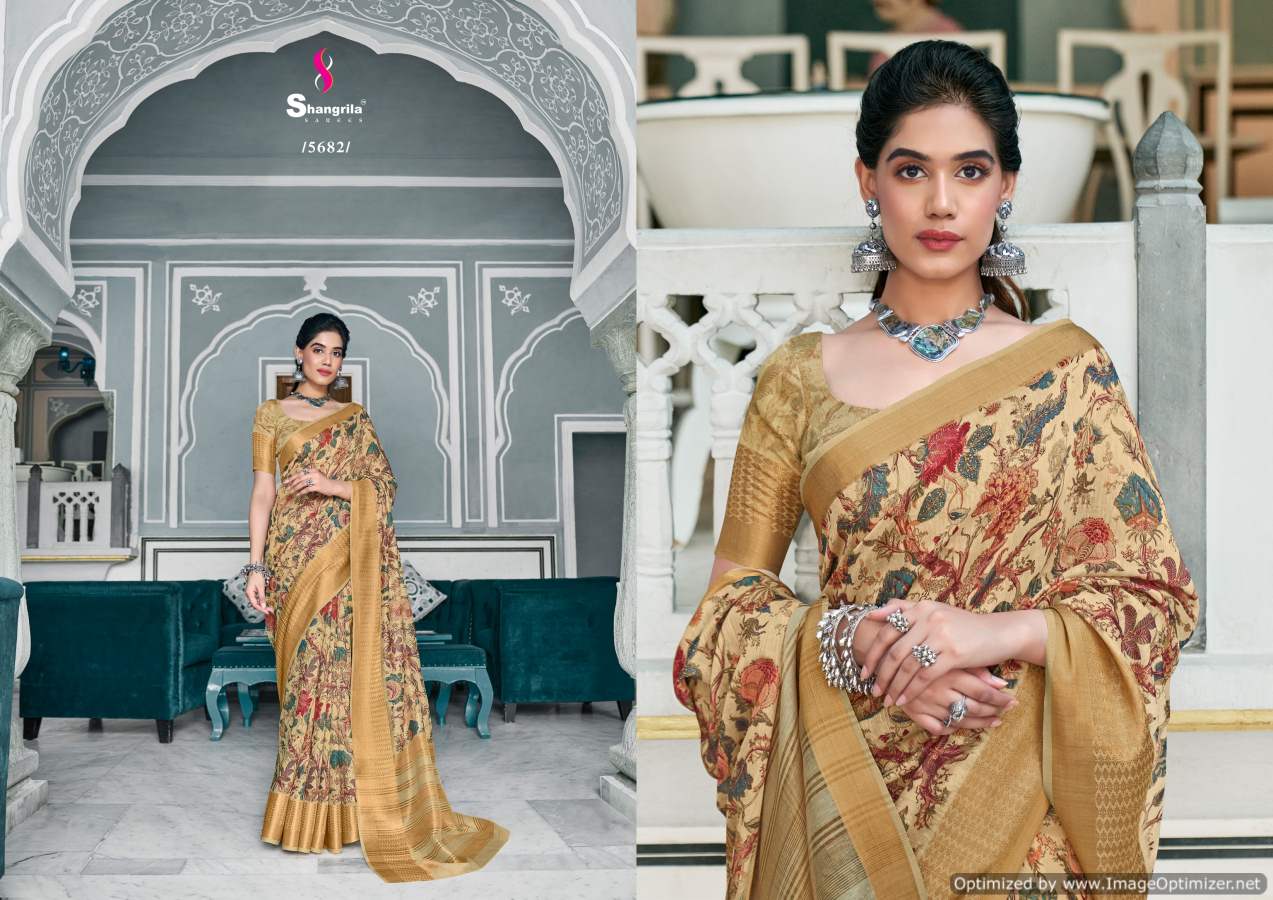 Shangrila Niharika Digital 2 Fancy Wear Soft Linen Digital Pure Print Saree Collection